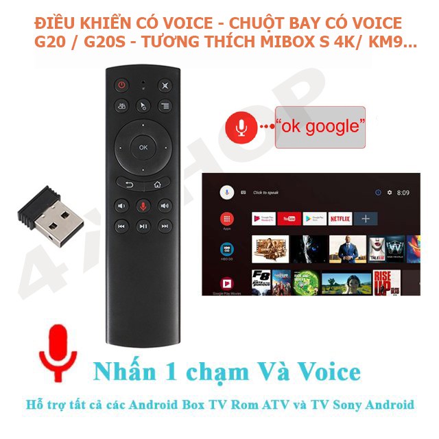 [ Hàng Hot ] Điều khiển Chuột bay tìm kiếm giọng nói Air Mouse Remote Voice G20 / G20S - Tương thích Mibox 4K, Mibox S,