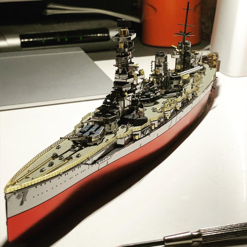Chưa Ráp Mô Hình Thép 3D Piececool Tàu Chiến Thiết Giáp Hạm Hải Quân Nhật Bản Fuso Battleship