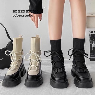 (SẴN) Bốt ulzzang B75 đế răng cưa 5cmW