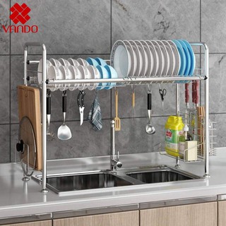 (Loại 80cm) Giá Kệ Để Bát Đũa Inox Thông Minh Bát, Đũa, Dao, Thớt Đa Năng VANDO (Inox 304 cao cấp chống gỉ siêu bền)