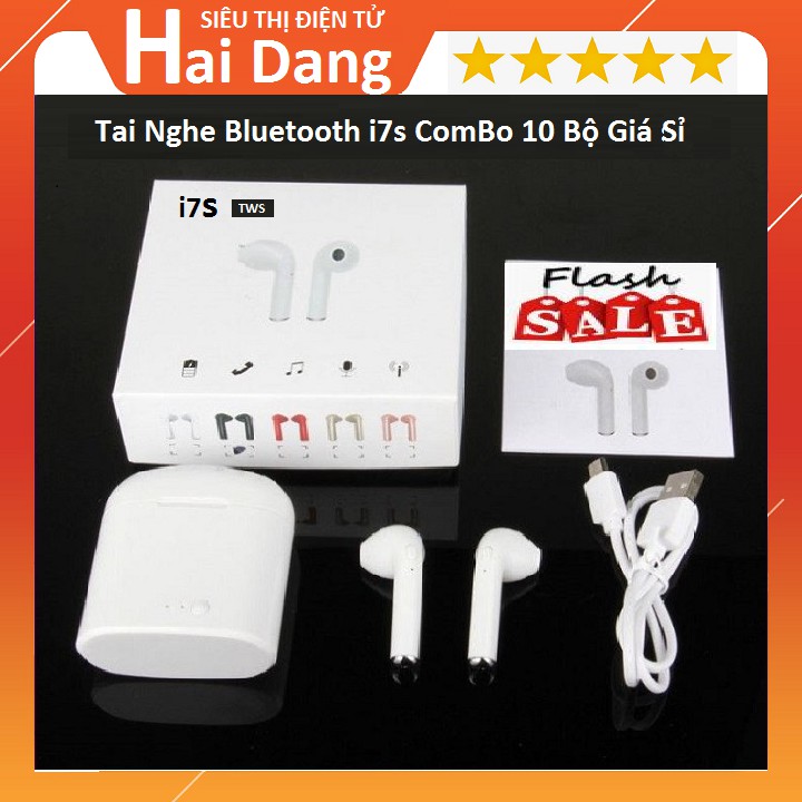 Bộ Tai Nghe Bluetooth, Không Dây I7s, Tai Nghe Kèm Hộp Sạc - Âm Thanh Cực Hay