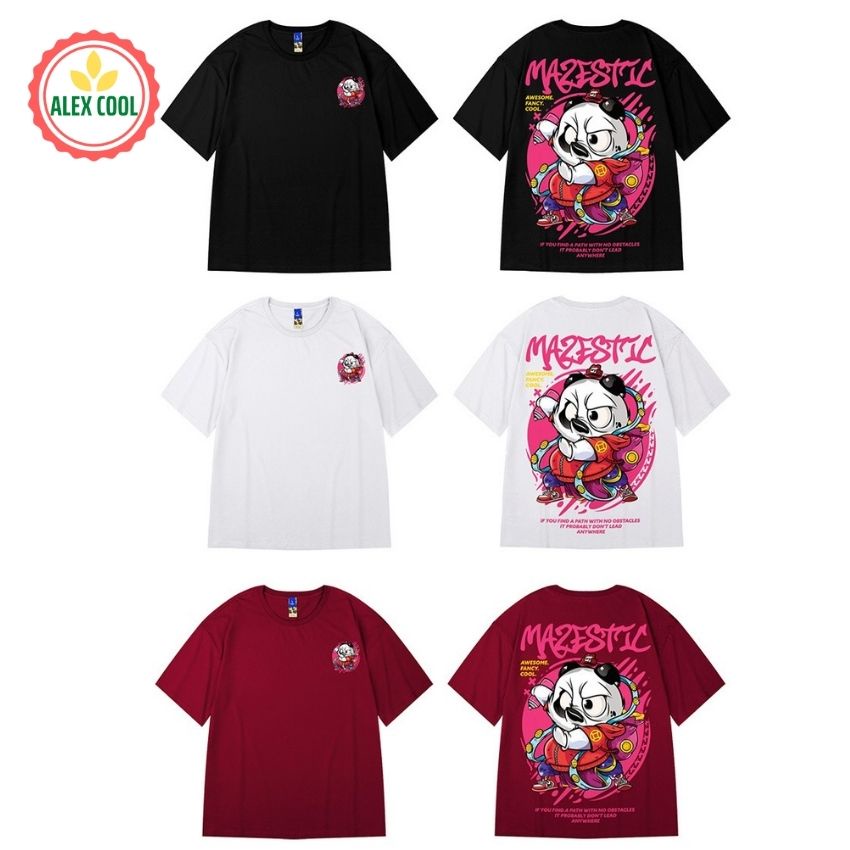 Áo thun nam nữ áo phông nam tay ngắn cổ tròn chất cotton co giãn 4 chiều hình gấu võ thuật panda siti mart