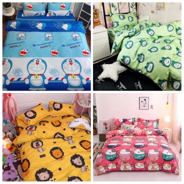 Trọn Bộ 5 món Vỏ Chăn Ga Gối Cotton poly nhập khẩu Hàn Quốc (được chọn mẫu)