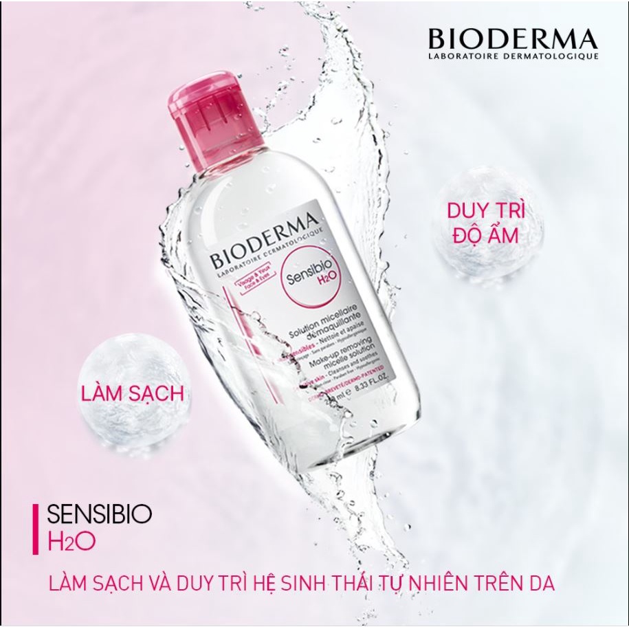 Nước tẩy trang Bioderma làm sạch dịu nhẹ 500ml, tẩy trang Bioderma cho mọi loại da - Anshin