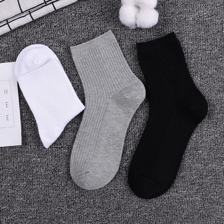 tất (vớ) trơn gân màu basic cao trung