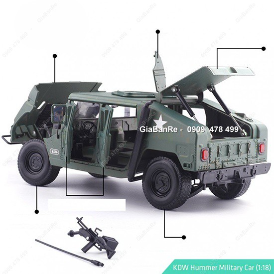 Xe Mô Hình Sắt Xe Quân Sự Hummer Tỉ Lệ 1:18 - 9999