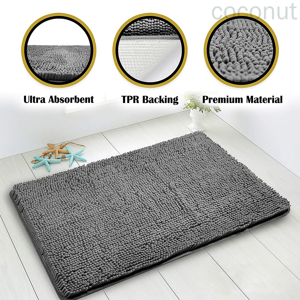 Thảm Chùi Chân Chống Trượt Màu Xám Đậm | BigBuy360 - bigbuy360.vn