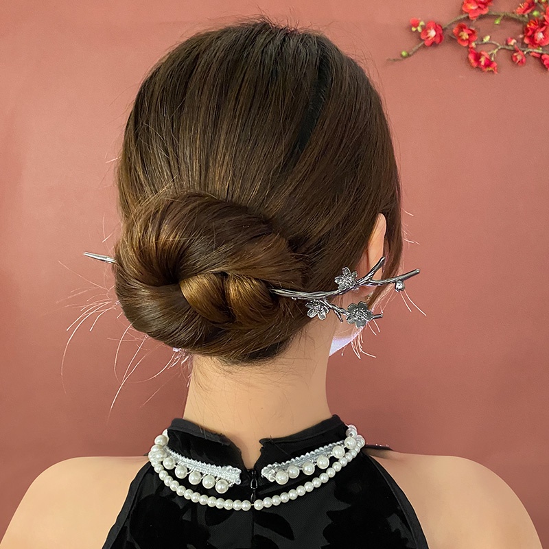 Kẹp Tóc Kim Loại Màu Đen Phong Cách Trung Hoa