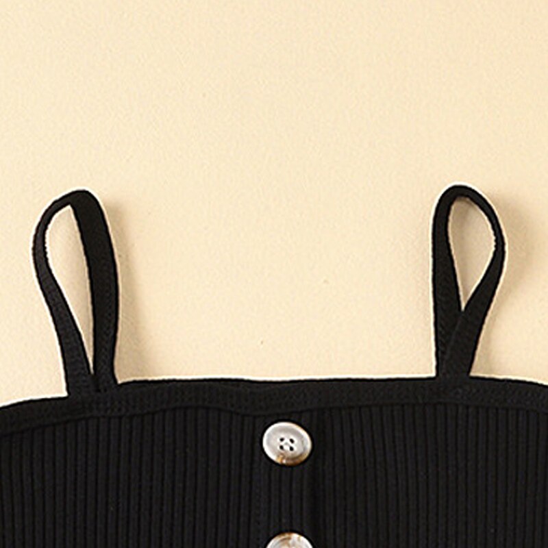 BEAR LEADER Set Áo Ba Lỗ Màu Trơn Phối Quần Kẻ Sọc Thời Trang Hè Dễ Thương Cho Bé Gái