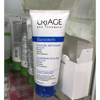 GEL LÀM SẠCH DÀNH CHO DA KÍCH ỨNG CU-ZN+ .GEL URIAGE BARIEDERM CICA - GEL NETTOYANT 200ML