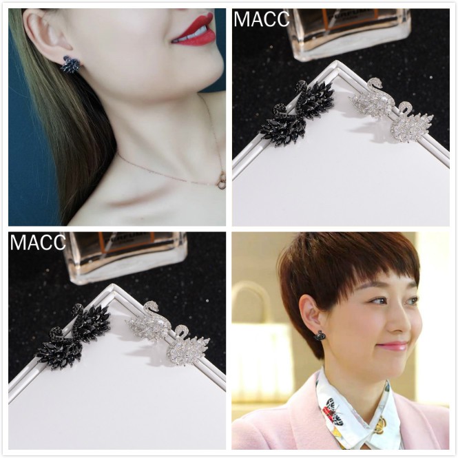 Đôi Khuyên Tai Hình Thiên Nga Phong Cách Hàn Quốc Thời Trang Cho Nữ