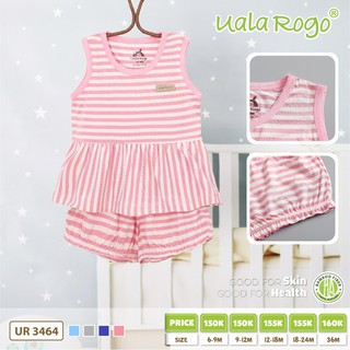 Bộ ba lỗ UalaRogo Bamboo kẻ 3464