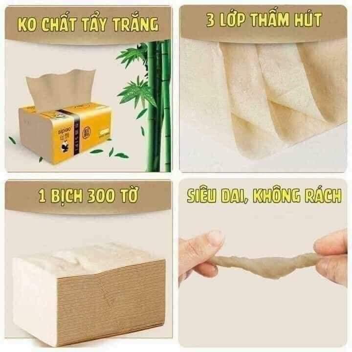 Thùng giấy ăn gấu trúc sipao
