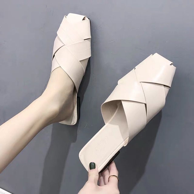 Sục Nữ Da Đan Chéo Mũi Vuông Cá Tính Phong Cách Hàn Quốc - NSH11 [ORDER QUẢNG CHÂU] | BigBuy360 - bigbuy360.vn