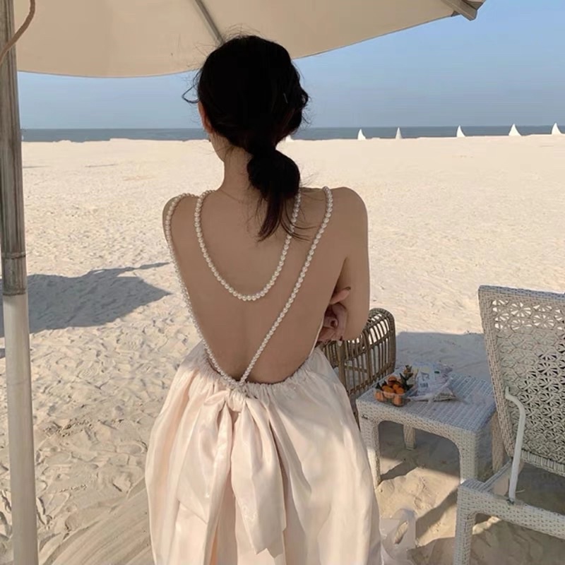Đầm maxi hở lưng dây ngoc quyến rũ sexy dáng dài cổ tích Ulzzang