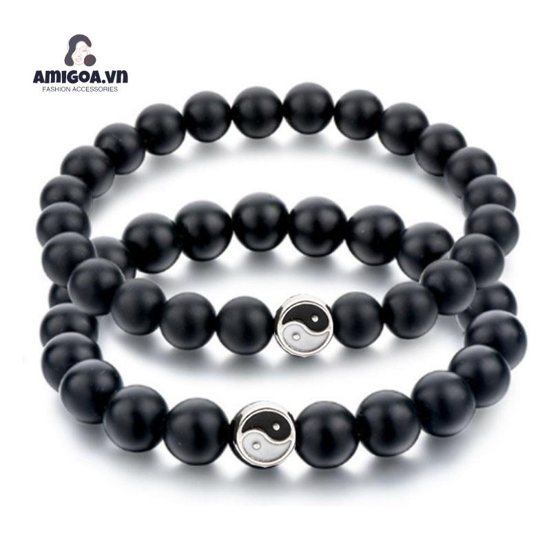 Vòng Tay Chuỗi Hạt Mặt Hình Âm Dương Thời Trang Cho Nam