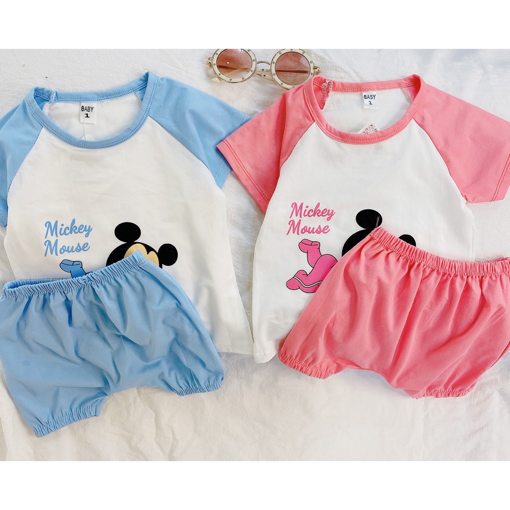 SET ĐỒ BODY CỘC TAY HÌNH MICKY CHO BÉ TRAI BÉ GÁI CHẤT COTTON QUẢNG CHÂU SIÊU MÁT MÃ CT07