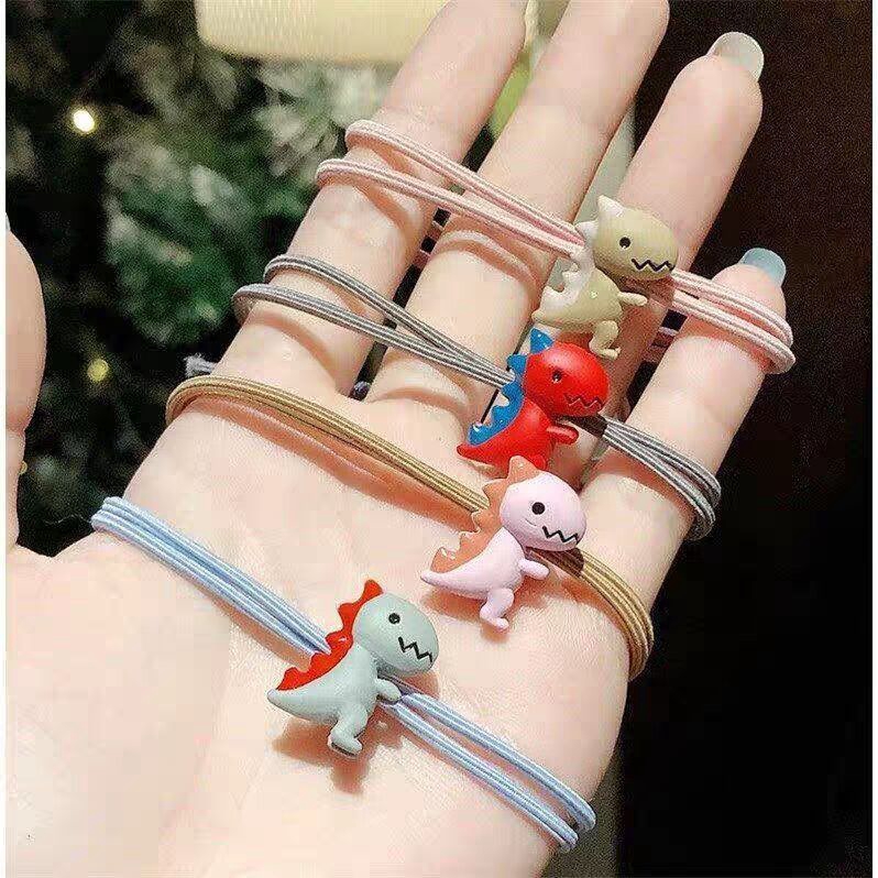 Dây buộc tóc cao su hình khủng long nhỏ dễ thương đơn giản cho bé gái