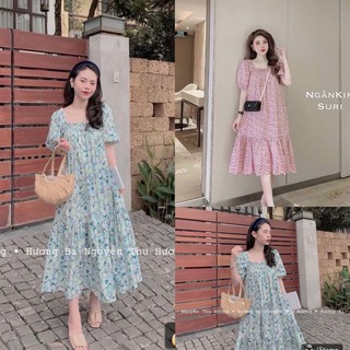 [Siêu Hot] Váy Hoa Thô 2 Màu Đuôi Cá, Đầm Hoa Nhí Dáng Suông Siêu Xinh Có Ảnh Thật Kèm Video