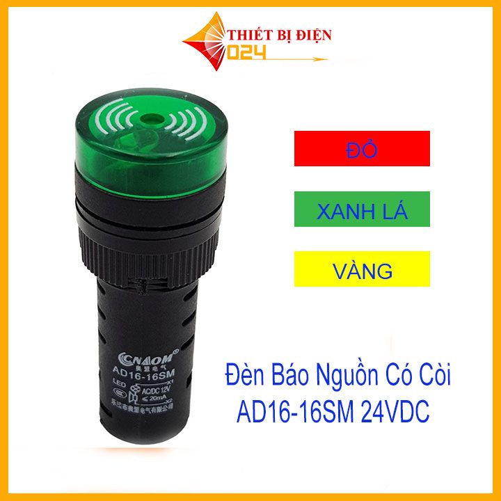 Đèn Báo Nguồn Có Còi AD16-16SM 24VDC