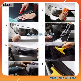 [ FREESHIP ] Đề can (decal) dán pha đèn ô tô xe máy nhiều màu