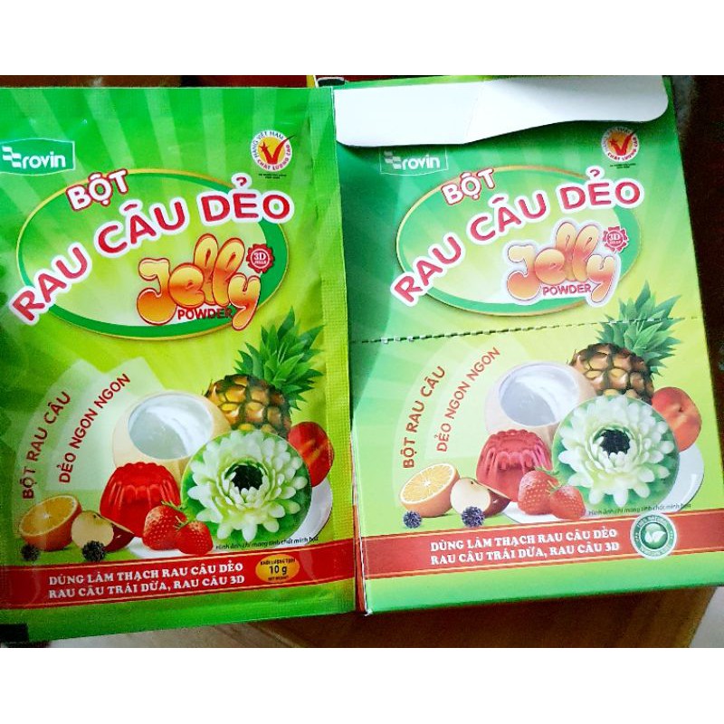 1 gói Bột rau câu dẻo Jelly, hàng VN loại tốt, chuyên dùng rau câu dừa, rau câu 3d