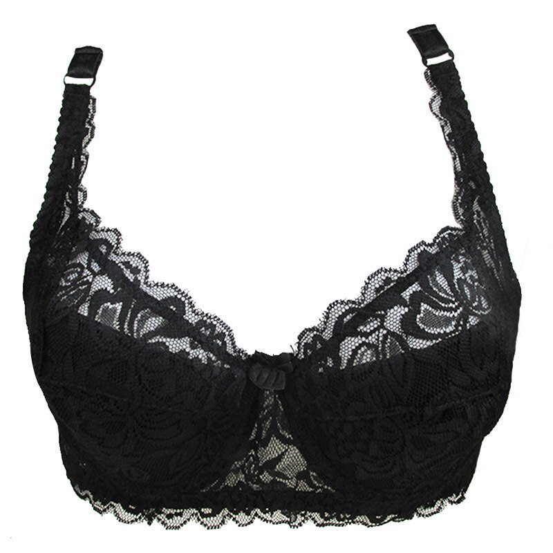 Women Sexy Push Up 3/4 cup Back Double-Row Buckle Full Lace Bra