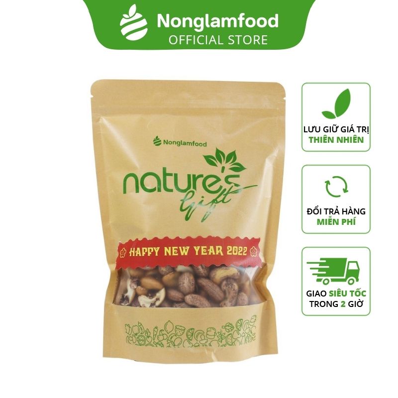 Hạt Điều Bình Phước Rang Củi Nonglamfood Túi 454g | Túi lớn siêu tiết kiệm