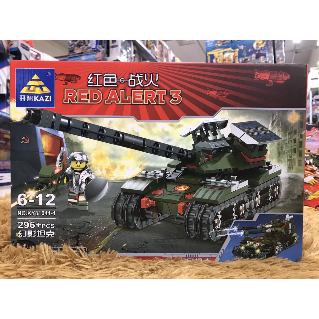 Bộ lego xe tăng Red Alert 3-Bộ xếp hình lắp ráp xe tăng quân sự NO.KY81041 cho bé vui chơi sáng tạo