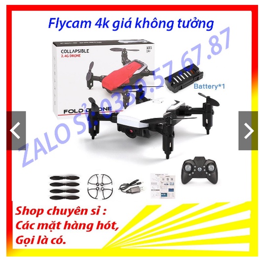 Flycam mini giá rẻ điều khiển từ xa quay phim, chụp ảnh, chống rung kết nối wifi có tay cầm điều khiển Máy bay camera 4k