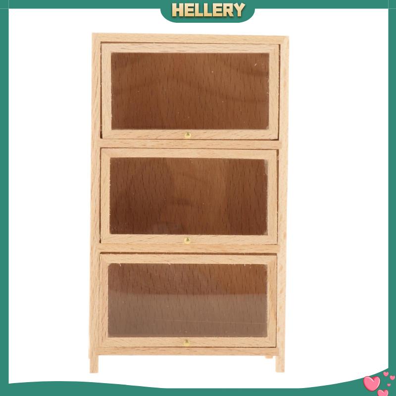 Mô Hình Kệ Sách 3 Tầng Bằng Gỗ Tỉ Lệ 1: 12 Dùng Trang Trí Nhà Búp Bê