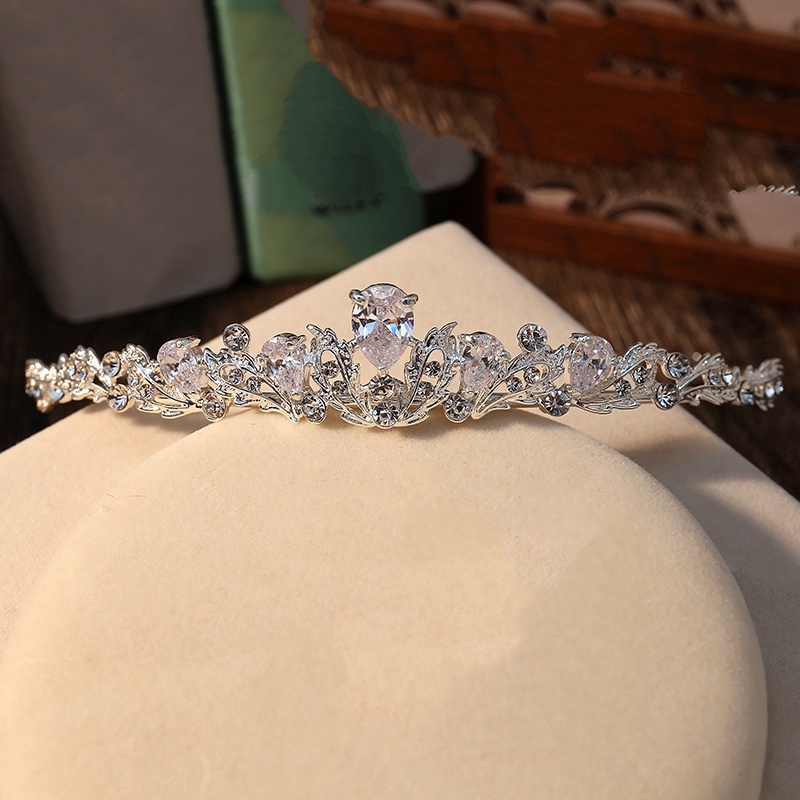 Vương miện cài tóc đính đá Zircon thời trang sang trọng