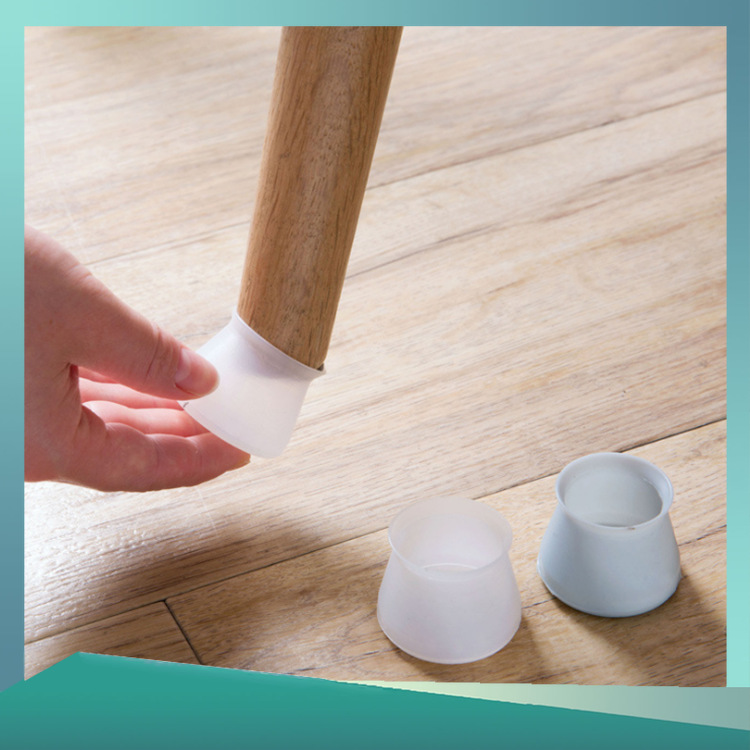 Set 4 Miếng Silicone Bọc Chân Bàn Ghế Chống Ồn