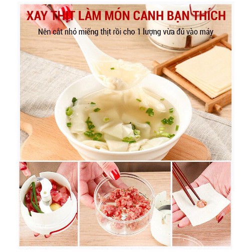 Dụng cụ xay tỏi ớt cầm tay đa năng thế hệ mới, Máy xay tỏi Mini Food Chopper