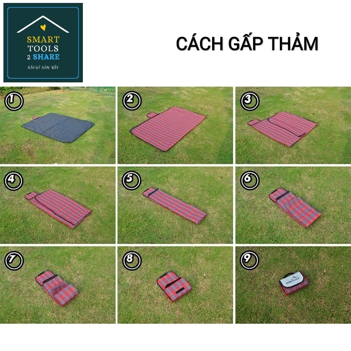 Thảm Dã Ngoại Picnic Cắm Trại Gấp Gọn, Chống Thấm Nước