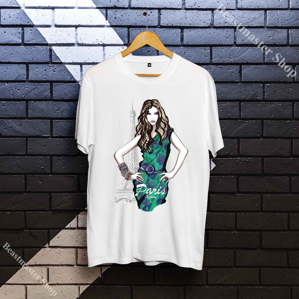 Áo Thun Kinh đô Paris nước Pháp Unisex giá rẻ mềm mại trẻ trung phong cách cổ tròn- O6PAR006