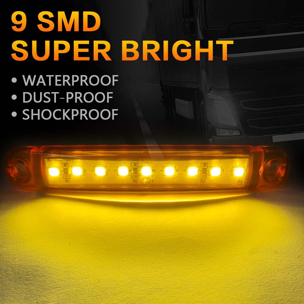 Đèn LED cảnh báo gắn phía sau xe hơi 24V 9 bóng chuyên dụng