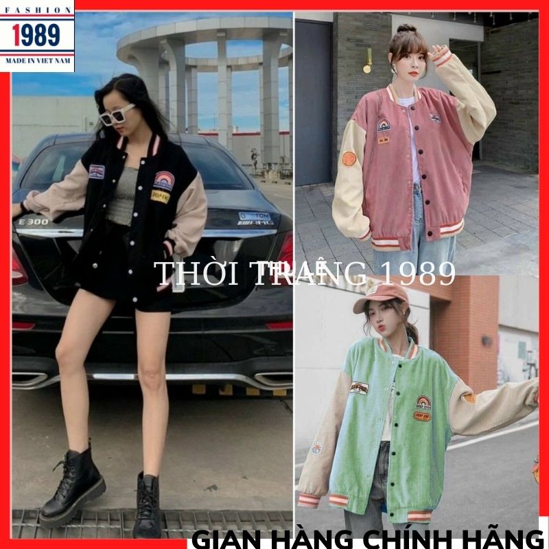 Áo Bomber/ Áo khoác nhung tăm Cầu Vồng DeepEnd cúc bấm nam nữ SS thời trang thu đông unisex freesize giá rẻ form thụng