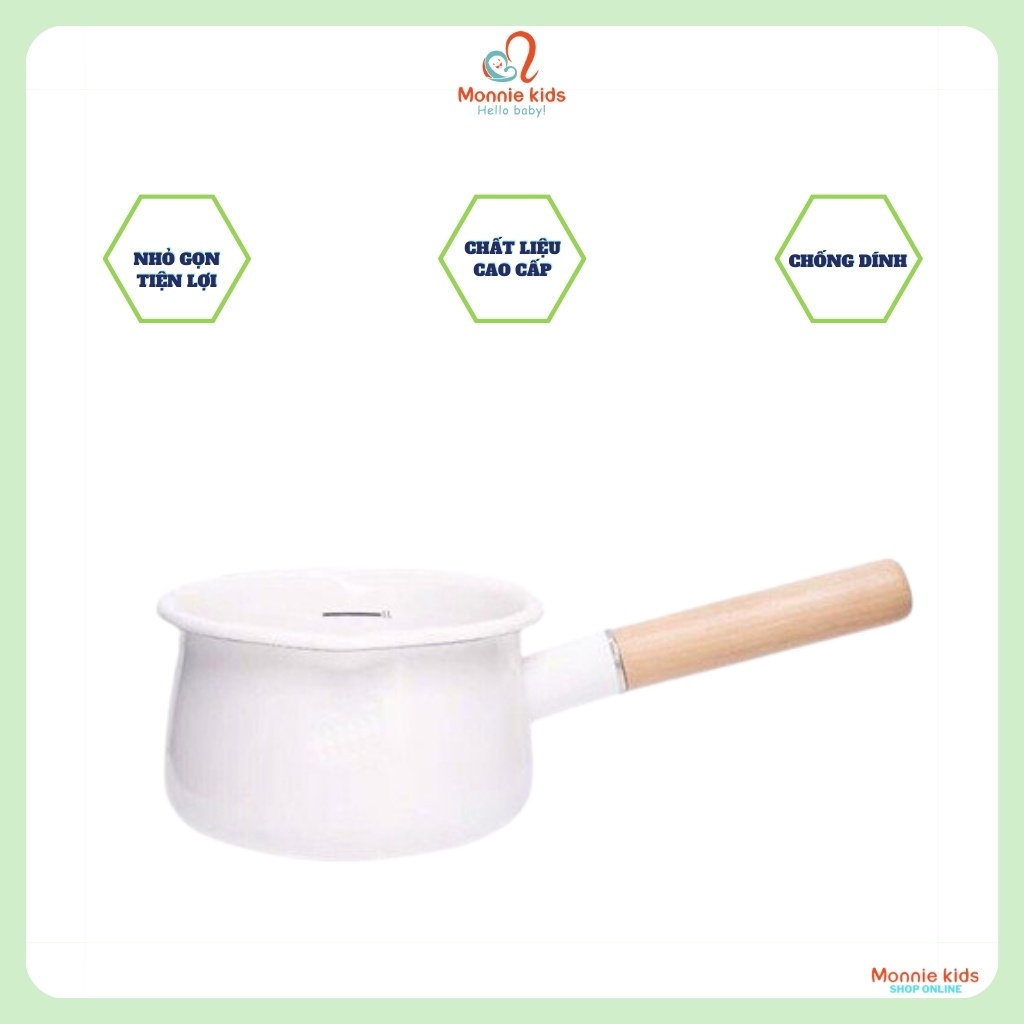 Nồi sứ nấu bột ăn dặm Bluemama Modui Hàn Quốc, xoong sứ nấu bột cho bé - Monnie Kids