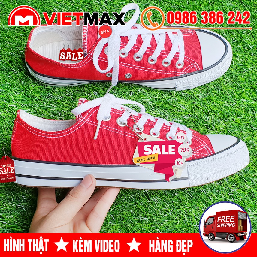 🔥 [HOT] Giày Thể Thao CV Classic Đỏ Tươi Thấp Cổ Hàng Sale | BigBuy360 - bigbuy360.vn