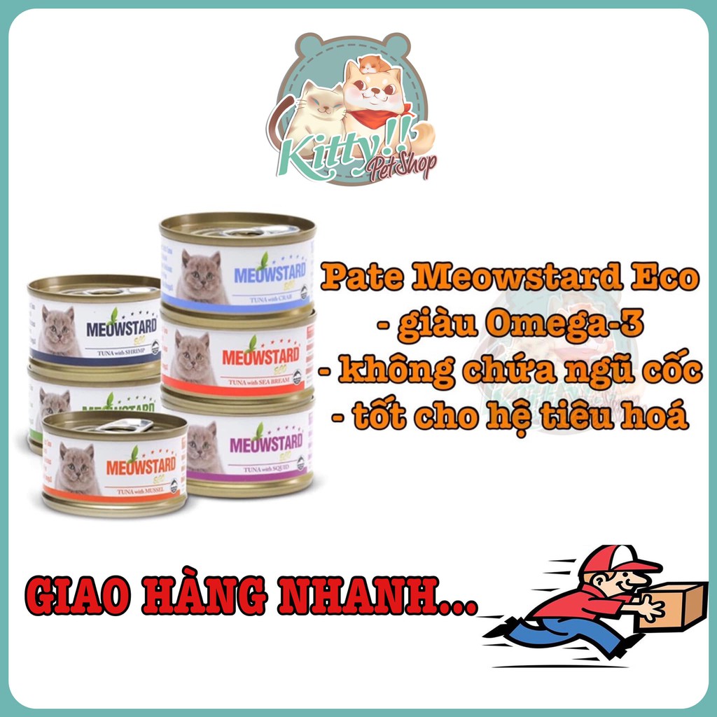 Pate Meowstard Eco thơm ngon dành cho mèo, thức ăn dạng ướt cho mèo, pate nhiều vị cho mèo - Kitty Pet Shop