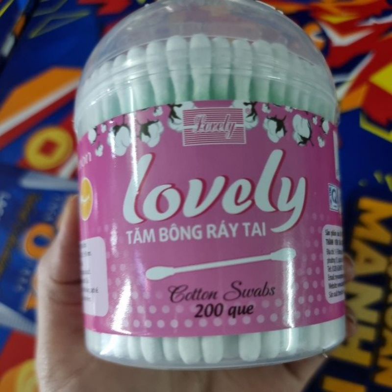 Bông tăm ráy tai Lovely 200 que (1 hộp)