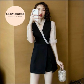 Set đồ nữ quần áo trơn ford phối voan siêu đẹp cute đáng yêu thời trang mùa hè 2021 cho nữ - 85096