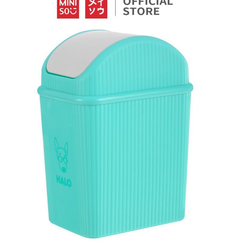 Thùng Rác Miniso Để Bàn Có Nắp Lắc Tiện Dụng