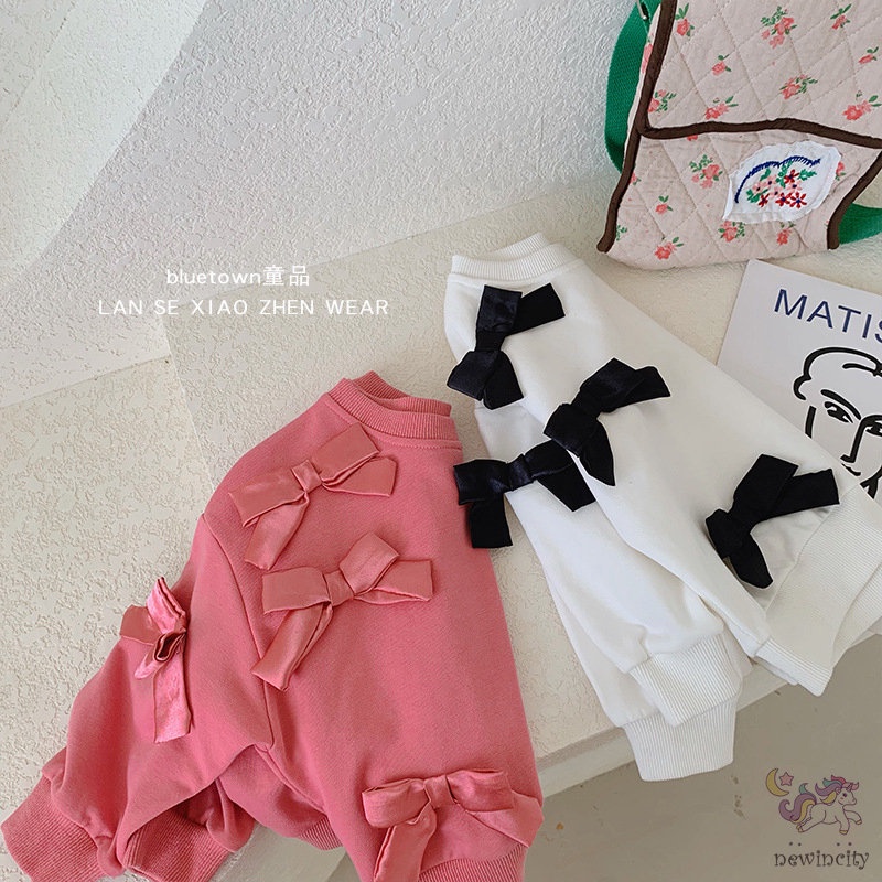 Áo sweater đính nơ kiểu Hàn Quốc thời trang mùa đông cho bé