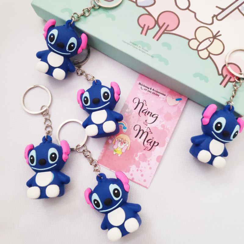 Móc khoá hình Stitch, móc khóa silicon thú