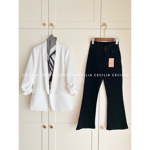 Áo blazer estelle by cecilia màu trắng ảnh thật chụp bởi cecilia chuẩn màu - ảnh sản phẩm 1