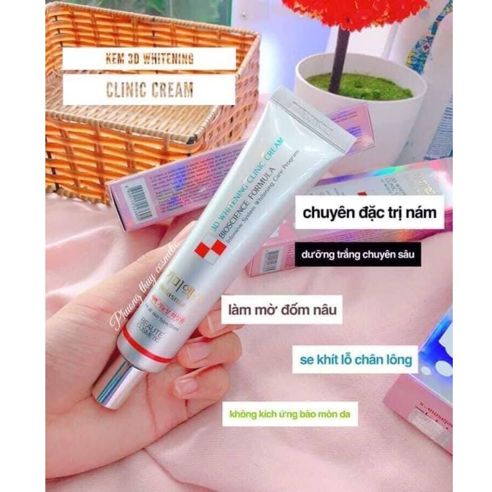 Kem dưỡng da mờ thâm nám tàn nhang Melasma-x 3D Whitening Cline Cream 35ml Auth Hàn Quốc kem nám 3D