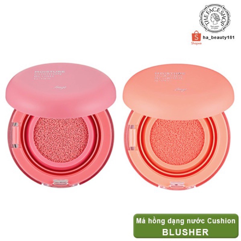 Má hồng dạng nước trang điểm dưỡng da siêu mịn nâng tông sáng tự nhiên Hàn Quốc The Face Shop Moisture Cushion Blush 8g