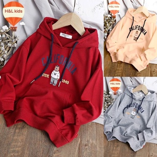 áo hoodie bé trai bé gái gấu cali vải cotton mềm mát size nhí-cồ